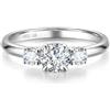 FANCIME 0,5 ct solitario Lab-Grown Diamante Anello da donna, 3 pietre 0,73 ctw Diamanti in argento Sterling 925, anello di fidanzamento, matrimonio, San Valentino, per donne e donne (colore D-E, VS
