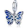 MEETCCY Charm a forma di farfalla, in argento Sterling 925, smaltato, a forma di fiore, per braccialetti Pandora, Cristallo Smalto Animale, Zircone
