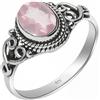 HIMALYA QUARTZ Anello con pietra preziosa, anello in argento sterling 925 per donna e uomo, anello con pietra di quarzo rosa naturale al 100%, design elegante, ovale 6x8 mm, anello per fidanzamento NH-RSQRZ-10.5