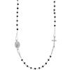 Sinfonie Collana girocollo uomo donna rosario in argento 925 e perline colorate - 47 cm