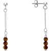 Schmuck Les Poulettes LES POULETTES BIJOUX - Orecchini Argento 925 Catena 3 Perle Occhio di Tigre Sfaccettate