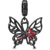 GNOCE Ciondolo Fiore/Pianta Charms Argento Sterling 925 Ciondola Colibrì Charm Bead Fit Bracciale/Collana per Donne Ragazze Figlia