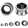 ZS 1 paio di dilatatori per orecchie in acciaio inox, 6/8/10/12/14 mm, colori assortiti, per donne e uomini, 2g(6mm), Acciaio inossidabile, Nessuna pietra preziosa