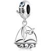 MEETCCY Charm in argento Sterling 925 smaltato blu e nero a forma di macchina fotografica, per braccialetti o collane Pandora, Smalto Cristallo Argento sterling, cristallo