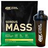 Optimum Nutrition Serious Mass Proteine Whey in Polvere Integratore Calorico per Sviluppo Muscolare e Aumento Massa Gusto Banana 16 Porzioni 5,45Kg + Shaker