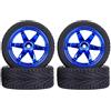 KEEDA 4PCS 1:10 RC Pneumatici e Ruote in Plastica Cerchi per 1/10 HSP HPI Tamiya RC On Road Touring Racing Drift Car (blu)
