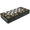 Chessgammon 20 YENIGUN WOODEN 2-IN-1 BACKGAMMON & CHECKERS SET WITH MOTHER OF PEARL DESIGN