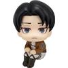 Zhongkaihua Anime Look Up Figura Eren Jaeger Levi Figurine Seduto Modello Statua in PVC Anime Action Figure Ornamenti Collezionismo Desktop Decorazione 10 CM