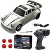 KBIBCK Macchina Telecomandata per Bambini, 1:64 RC Drift Car, 4WD Macchine Telecomandate, Radiocomandata Auto con Blocchi Stradali, Regali Giocattoli per Ragazzi Bambini, Nero (Bianco)