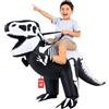 Morph Costume Scheletro T-Rex Cavalcabile, Costume Halloween Adulto | Tuta Nera da Dinosauro con Ventola, Scheletro T-Rex, Si Gonfia in Secondi, Perfetto per Halloween, Sempre un Successo