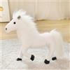 champracer Peluche a forma di cavallo, 32 cm, realistico, in piedi, colore: bianco