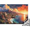 BWLPRNDZJGLQ Puzzle 1000 pezzi paesaggio Mediterraneo carta per adulti educativo tramonto mare puzzle decorazione parete regalo 38x26cm/1000pcs