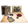 DOJA Barcelona Set Giochi di Ruolo DnD - Schermo DM, Mappa da Battaglia, Diario A5, 7 Dadi | Kit Accessori GDR DnD - Schermo Dungeon Master Dorato 3D, Taccuino A5, Mappa da Battaglia Doppia Faccia e Vassoio per Dadi PU