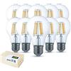DYA - SET di 10 LAMPADINE FILAMENTO LED - A60, 8,5W - 850 Lumen, Attacco E27, LUCE CALDA 2700K, Angolo di illuminazione: 360° - EQUIVALENTI A 75W DELLA LAMPADINA ALOGENA