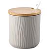 OnePine 300ml Zuccheriera, Zuccheriera in ceramica rotonda con coperchio e cucchiaio, design elegante, per Casa e Cucina