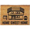 Generic Giftstory - Zerbino con motivo anime Home Sweet Home, 60 x 40 cm - Pixel Art Design, 100% cocco, retrò Gaming & Anime, decorazione Geek, tappetino di benvenuto divertente, idea regalo per gamer e geek