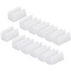 PATIKIL 30pz Mobili Piedi Rettangolare Forma 28x19x16,6 mm Plastica Bianco | Antiscivolo Cappucci, Sedia Piede Pavimento Scivola Copertine, per Sedia Gambe Punta Protezioni