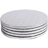 Miss Bakery's House® Cake Drum - 12 mm - Ø 34 cm - argento - 4 pezzi - sottobicchieri per torta - piatto - spesso - resistente - rivestito - rotondo