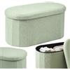 Relaxdays Panca contenitore imbottita in tessuto teddy bouclé, 38x76x38 cm