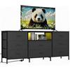 IdealHouse Mobile TV con 8 cassetti, credenza per soggiorno, illuminazione a LED | Robusto telaio in acciaio e truciolato, molto spazioso, per soggiorno e camera da letto. Dimensioni: 160 x 35 x 68 cm