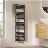 EMKE Radiatore da Bagno Dritto, 120 x 40 cm, scaldasalviette con connettore Centrale, efficiente, scaldasalviette, scaldasalviette, scaldasalviette da Bagno, Antracite, 427 W