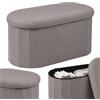 Relaxdays Panca contenitore imbottita in tessuto bouclé teddy, grigio scuro