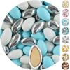 EinsSein 1kg Confetti di Mandorle Matrimonio Conchiglia Mix bianco-azzurro-argento confettata confetto battesimo comunione cresima nascita confettis alla laurea decorazioni bimba bomboniere confetto