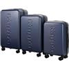 Kappa Set Valigie da Viaggio 3 Pezzi (20+24+28), Trolley Rigidi in ABS Espandibili, 4 Ruote Doppie Silenziose, Lucchetto TSA a Combinazione, Valigia Piccola Media Grande 332E3HW, Blu Marino