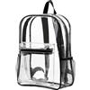 Pesoncarl Vedi attraverso lo zaino, chiaro zaino in PVC flessibile PVC Clear Book Bag di grandi capacità, borsa trasparente con cinturini rinforzati zaino trasparente per viaggi di lavoro universitario, nero