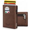 Bronzi Portafoglio Portafoglio Uomo Slim - In Pelle Marrone - Porta Carte Credito - Portacarte uomo - Mini Porta Tessere (Marrone Testa di Moro)