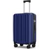 SHOWKOO Valigia Rigida Policarbonato Bagaglio Leggero Espandibile Serratura TSA 8 Ruote, 65 cm. (Blu Scuro, 26 inch)
