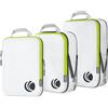Cipway Set di cubi da imballaggio a compressione, organizer da viaggio espandibile ultraleggero per bagaglio a mano (bianco, 3 pezzi)