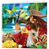 3D LiveLife Biglietto di Auguri - Isola dei Pirati di Deluxebase. Biglietto Colorato Lenticolare in 3D con Pirata per ogni occasione ed età. Opera d'arte originale dell'artista Michael Searle