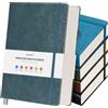 OFFIGIFT Confezione da 5 quaderni a quadretti in formato A5, 312 pagine numerate | Confezione da 5 fogli da 1600 pagine, 100 g/m², copertina rigida in pelle, per matematica, ingegneria, note tecniche