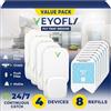 VEYOFLY Acchiappa Mosche UV, Trappola Mosche, 4 Dispositivi + 8 Ricariche