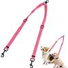 TESSTSY Rosa Guinzaglio Doppio per Cani Piccoli, 360° Anti-Groviglio | Moschettone per Guinzaglio Cane Taglia Piccola, Regolabile con Ammortizzatore Elastico, Riflettente per Passeggiate e Casa