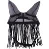 Trurovem Copertura per il viso traspirante per cavallo, con nappe, protezione per la mosca per cavalli, attrezzatura equestre in poliestere regolabile, nero, 3 misure disponibili (M)