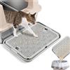 Kalolary Rampa Lettiera Gatti Sgabello Pedale Extra Large (Grigio Chiaro) | Gatti con Funzione Filtro Facile Pulire Toilette Animali Domestici Gradino Anteriore Lettiera Trappola Gattini Anziani