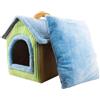 Jvjggag Cuccia per cani di piccola taglia, pieghevole, calda, in peluche, con tappetino rimovibile e lavabile