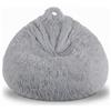 BOYIFEIJIE Fodera per pouf, morbido sacco portaoggetti senza imbottitura, organizer 2 in 1 per adulti e bambini, fodera per divano Lazy (grigio chiaro, 70 x 80 cm)
