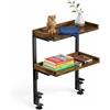 Perclyzm Scaffale da scrivania a 2 ripiani, in legno marrone e metallo, 31,8 x 16,7 x 42,8 cm, stile industriale, accessori per ufficio e gioco