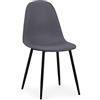 ZStyle Sedia gambe metallo bianca colorata moderna imbottita design cucina sala da pranzo ristorante elegante eco pelle ecopelle similpelle ferro (Grigio)