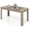 COSTWAY Tavolo da Pranzo Rettangolare 160 x 80 x 76 cm, Naturale | Tavolo da Cucina con Piano Grande e Gambe Robuste, Ideale per Massimo 8 Persone