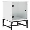 Cervaline Comodino con Anta in Vetro Bianco 35x37x50 cm,Mobili,Tavoli,Comodini,9.66 kg -836518
