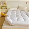 YOUGANG Materasso futon giapponese, materasso a pavimento, pieghevole, tatami, portatile, da campeggio, morbido, letto per gli ospiti, facile da riporre, coprimaterasso futon (bianco, 180 x 200 cm)
