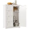 Bealife Credenza Cucina，Mobiletto del bagno con 4 Cassetti e 1 Ante,Credenza Buffet con Ripiani Regolabili per Cucina，Bagno，Soggiorno，Camera da Letto