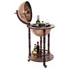 Mendler Mini Bar portabottiglie Carrello con Ruote mappamondo HWC-D83 - Marrone