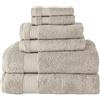 BERIBO Set di asciugamani turchi, 100% cotone (Serenity), 6 pezzi, 620 g/m² (riso marrone)