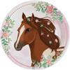 amscan 9909874-66 - Set di 8 piatti Beautiful Horses, diametro 22,8 cm, carta, cavalli, piatti di carta, piatti di carta, piatti da festa, stoviglie usa e getta, compleanno per bambini