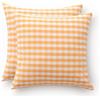 GAMUSI Set di 2 federe per cuscino a quadretti, 45 x 45 cm, per divano con cerniera in cotone traspirante e morbido, colore giallo